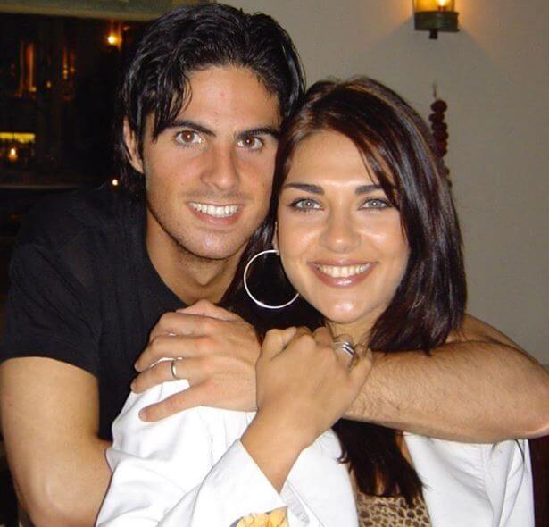 Daniel Arteta Bernal's parents, Mikel Arteta and Lorena Bernal celebrating Mikel's 21st birthday.
